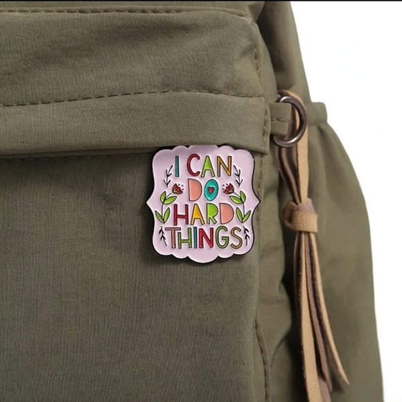 "I Can Do Hard Things" Motivational Hard Things Enamel Pin Brooch - Picture 2 of 4